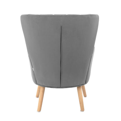 MILLS Grey Armchair with Soft Seat and High Backrest