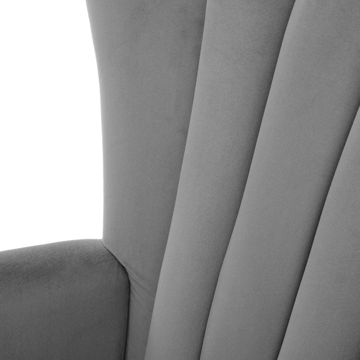MILLS Grey Armchair with Soft Seat and High Backrest