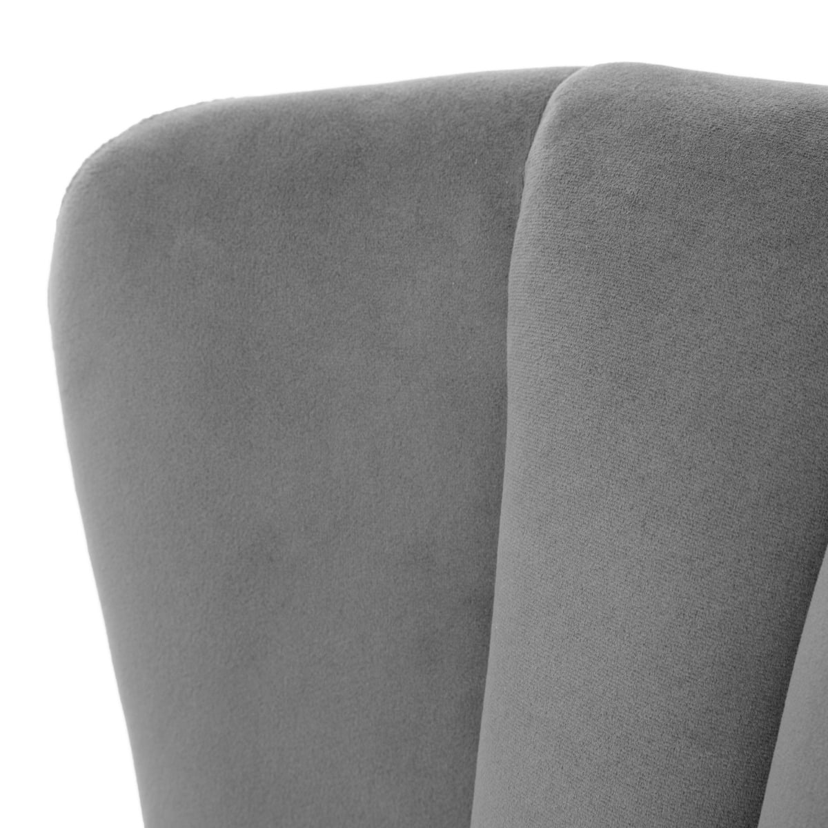 MILLS Grey Armchair with Soft Seat and High Backrest