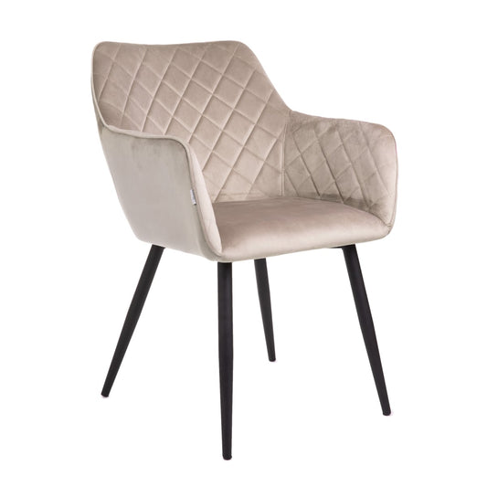 SHELTON Velour Beige Chair 56x60x84cm - Modern Upholstered Seating