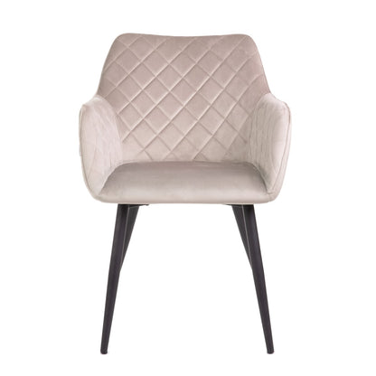 SHELTON Velour Beige Chair 56x60x84cm - Modern Upholstered Seating