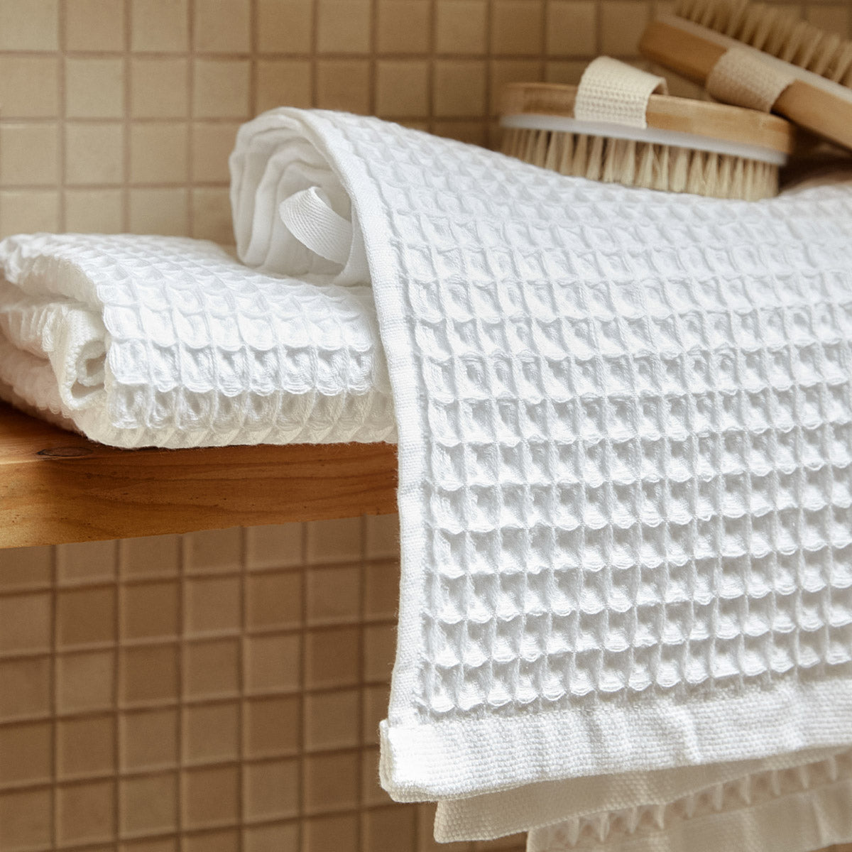 VAFFEL White Waffled Cotton Towel 50x90cm