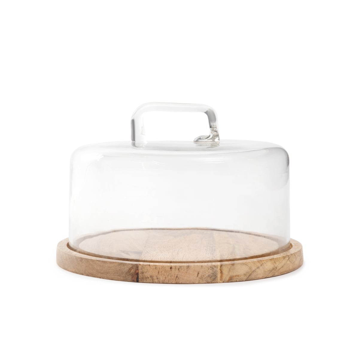 WOOD COLONY Round Wooden Platter with Glass Bowl 30x30x25cm
