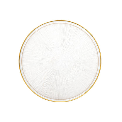 MONZE Transparent Glass Serving Plate with Gold Rim 21 cm