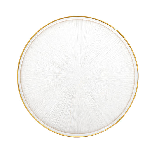 MONZE Transparent Glass Serving Plate with Gold Rim 28 cm