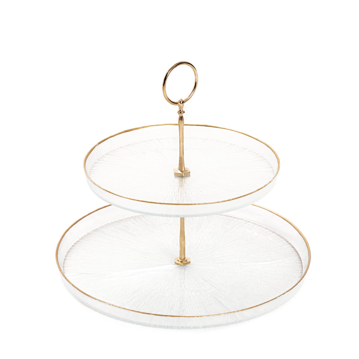 MONZE Two-Tiered Transparent Glass Platter 35x30x6 cm