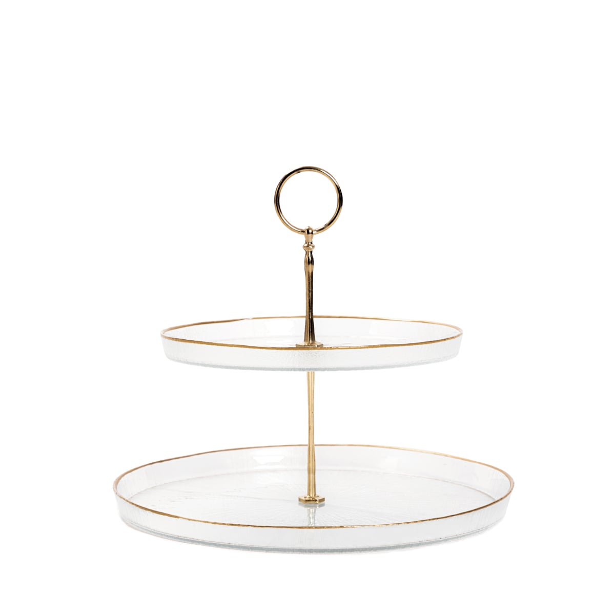 MONZE Two-Tiered Transparent Glass Platter 35x30x6 cm