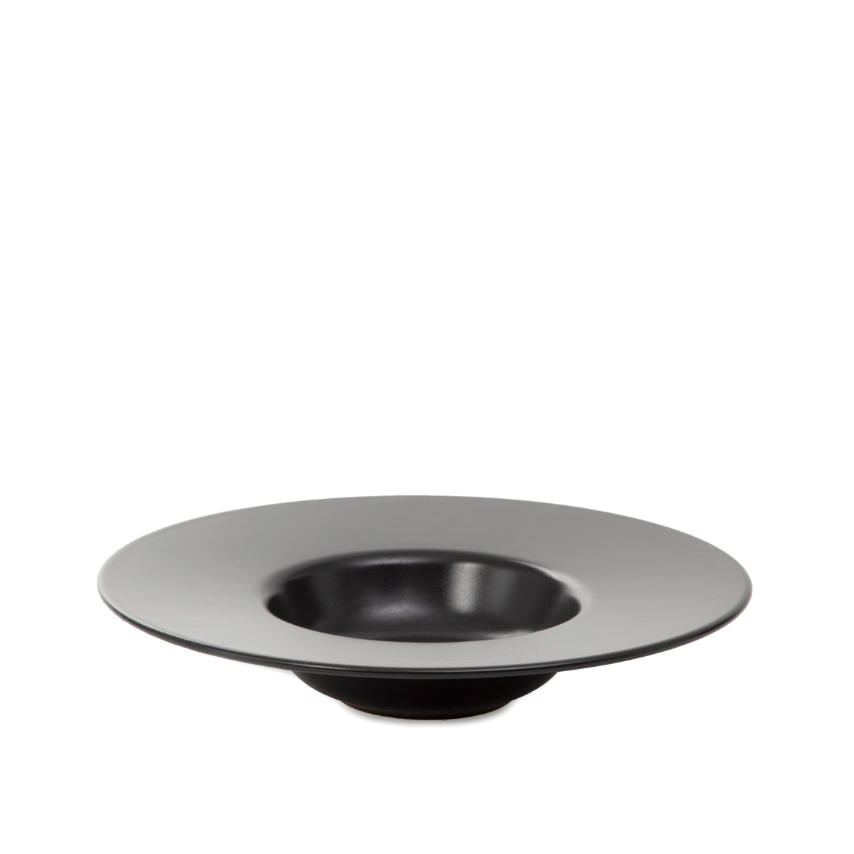 FAMELIO Black Pasta Plate 28.5cm Durable Dolomite Ceramic