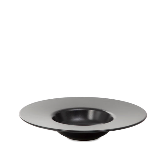 FAMELIO Black Pasta Plate 28.5cm Durable Dolomite Ceramic