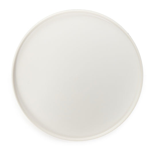FAMELIO White Dinner Plate 27.5cm Durable Dolomite Ceramic
