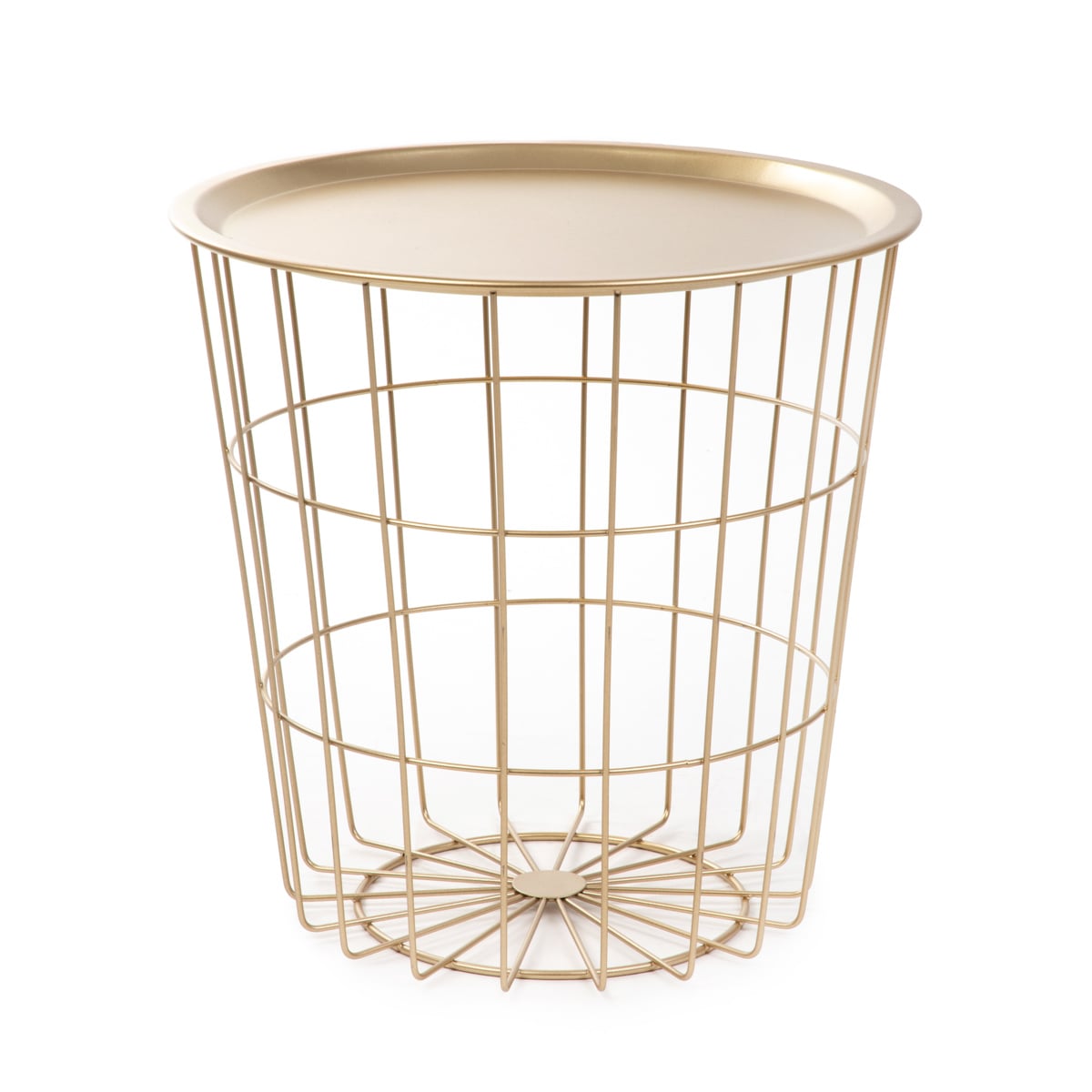 SCANDI Gold Metal Coffee Table with Storage 41x41x41 cm