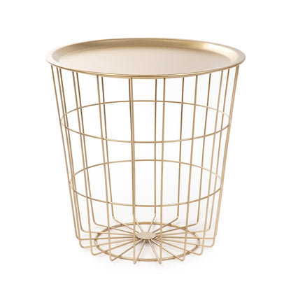 SCANDI Gold Metal Coffee Table with Storage 41x41x41 cm