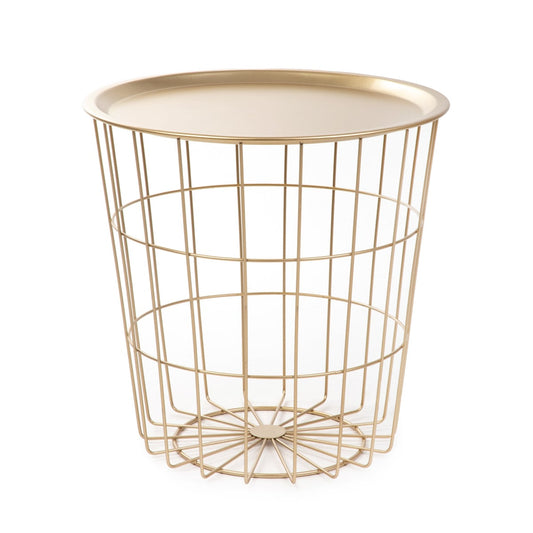 SCANDI Gold Metal Coffee Table with Storage 41x41x41 cm