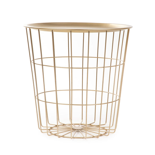 SCANDI Gold Metal Coffee Table with Storage 41x41x41 cm