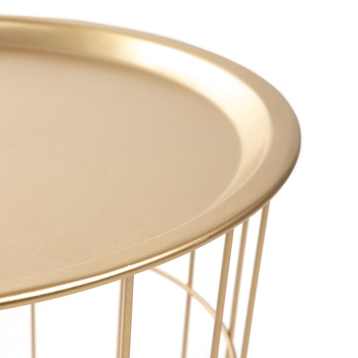 SCANDI Gold Metal Coffee Table with Storage 41x41x41 cm