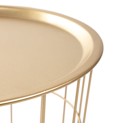 SCANDI Gold Metal Coffee Table with Storage 41x41x41 cm