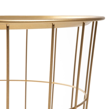 SCANDI Gold Metal Coffee Table with Storage 41x41x41 cm