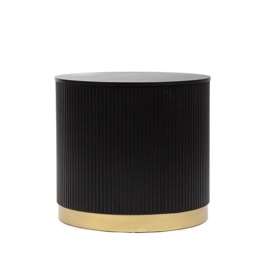 TABI Coffee Table Matt Black with Concealed Storage 40x36 cm