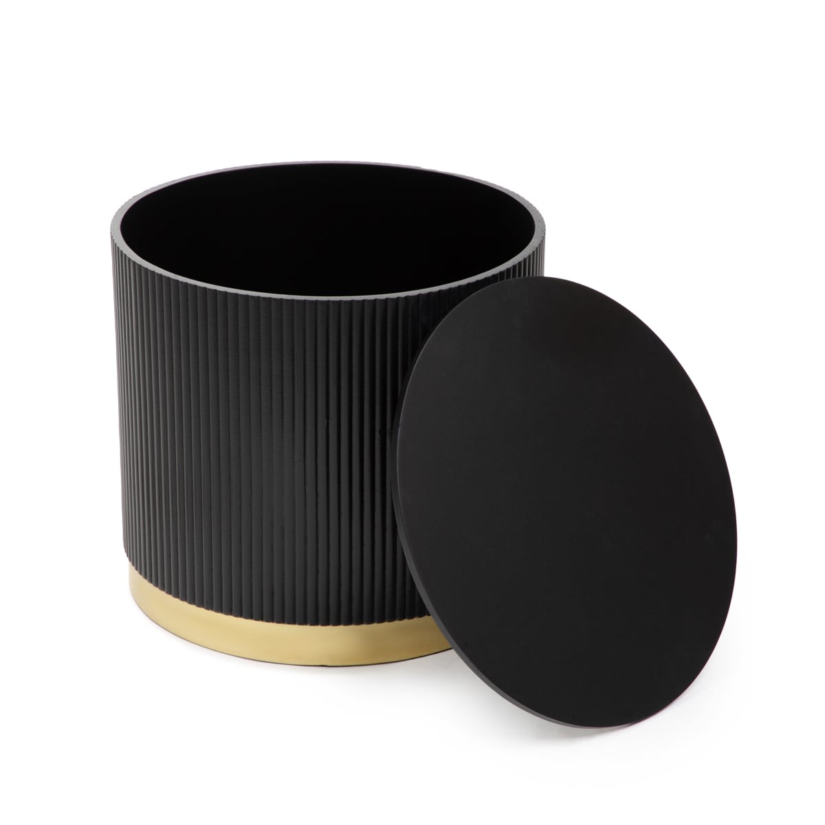 TABI Coffee Table Matt Black with Concealed Storage 40x36 cm