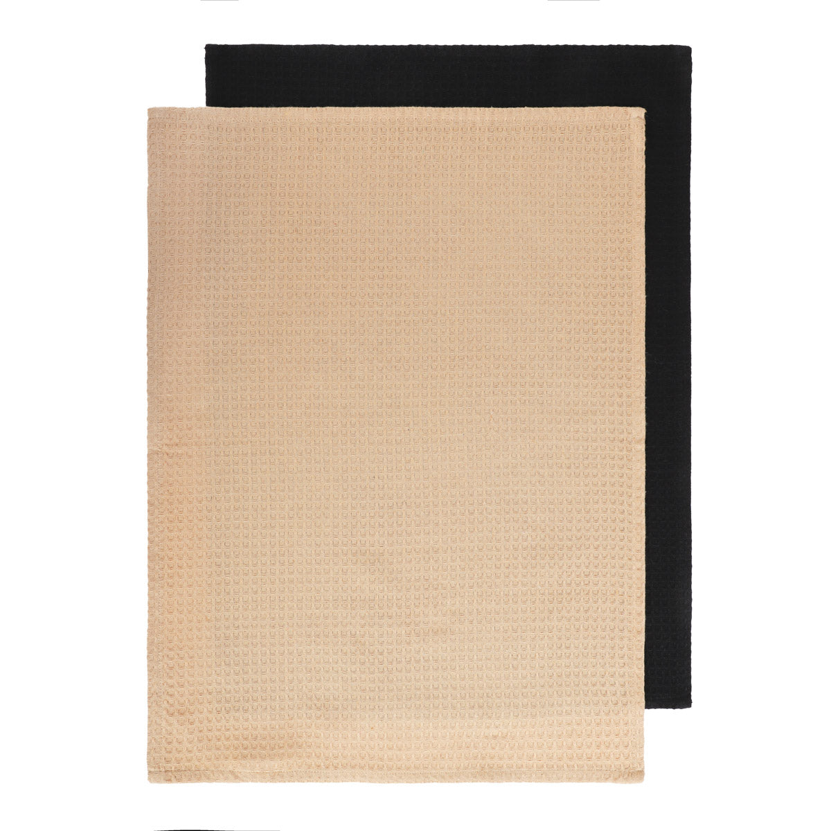 FEMELO Kitchen Cloth Set Beige and Black - 2 Pack 50x70 cm