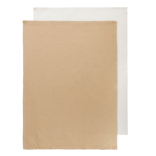 FEMELO Beige Kitchen Cloth Set - 2 Towels 50x70 cm