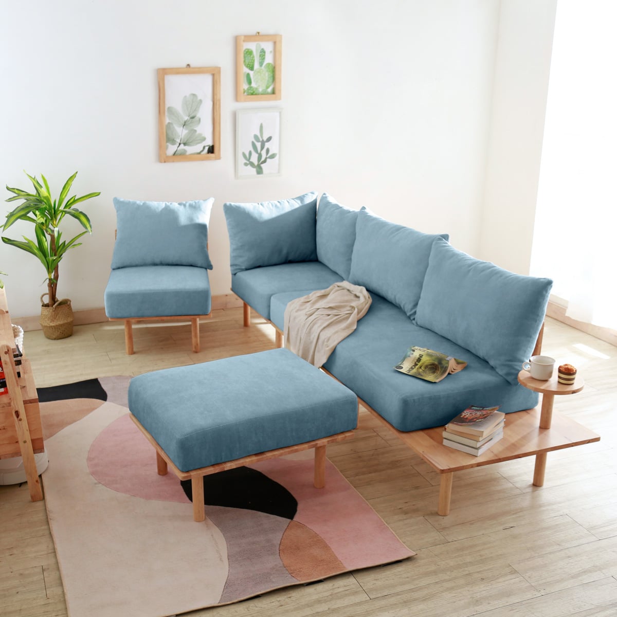 SERI 2-Seater Blue Sofa 180x76x75 cm