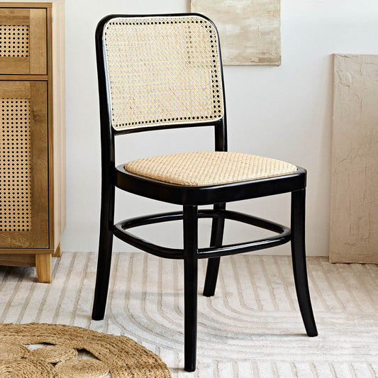 LEGNO Rattan Black Chair 57x45x90 cm
