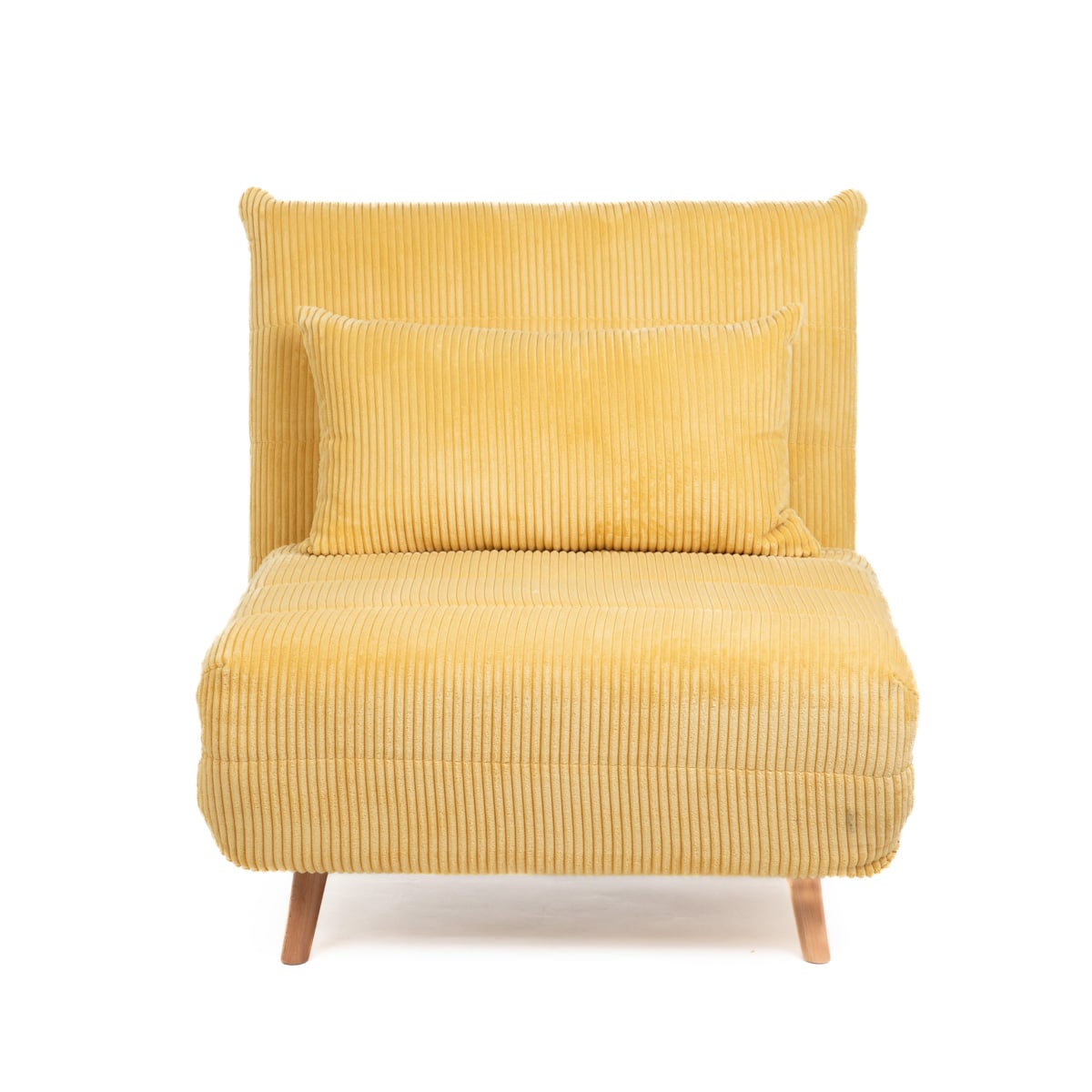 SOLACE 1-Seater Sofa with Sleeping Function Mustard Corduroy