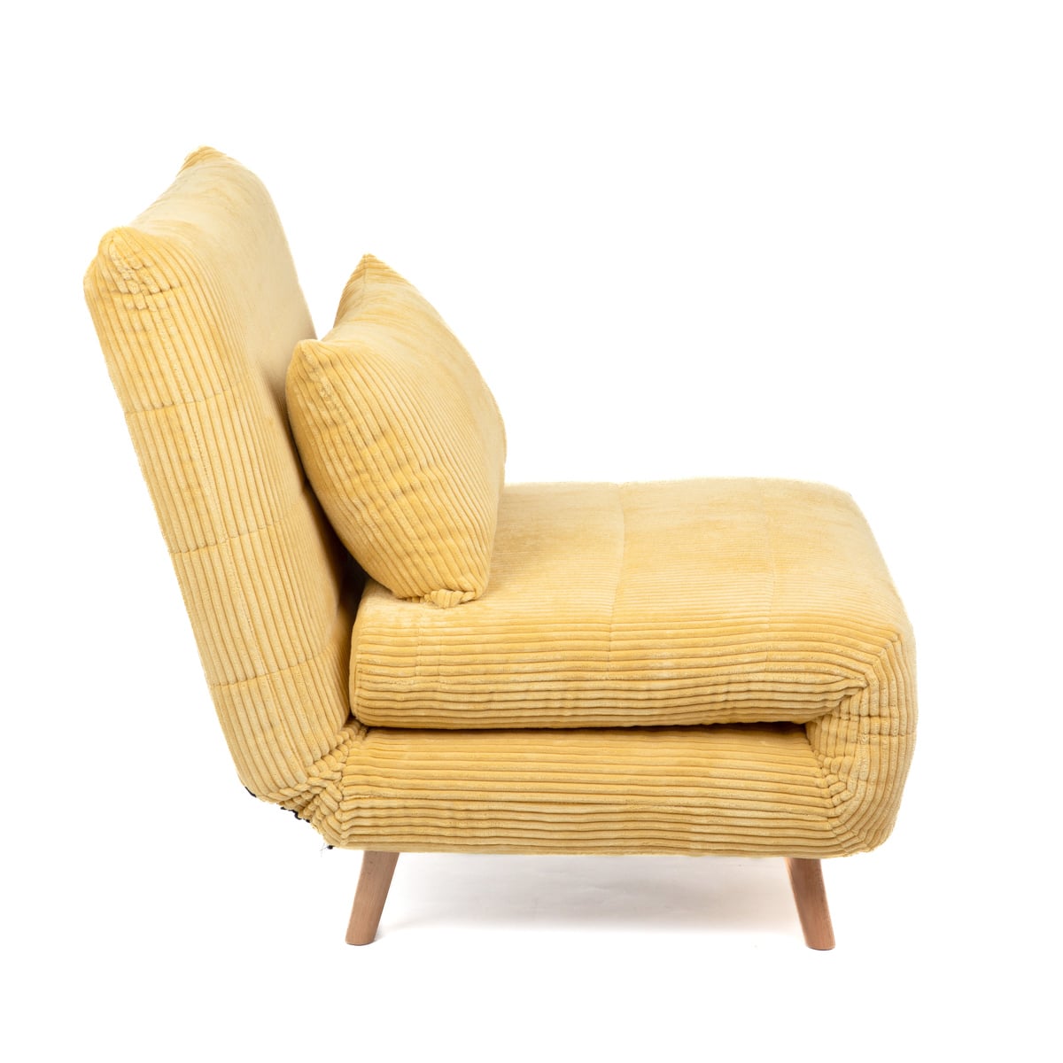 SOLACE 1-Seater Sofa with Sleeping Function Mustard Corduroy