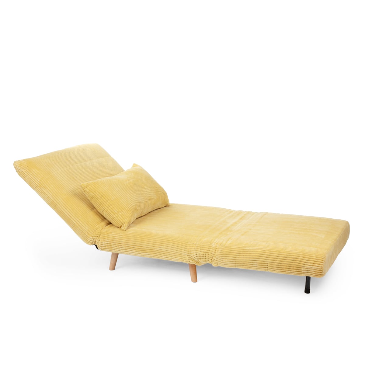 SOLACE 1-Seater Sofa with Sleeping Function Mustard Corduroy