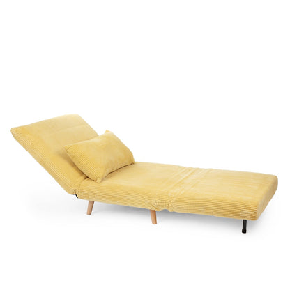 SOLACE 1-Seater Sofa with Sleeping Function Mustard Corduroy