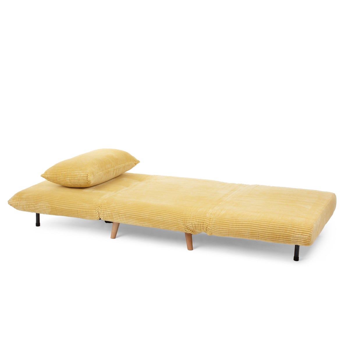 SOLACE 1-Seater Sofa with Sleeping Function Mustard Corduroy