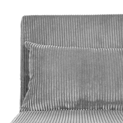 SOLACE 2-Seater Sofa with Sleeping Function Grey Corduroy