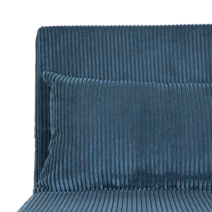 SOLACE 2-Seater Sofa with Sleeping Function Corduroy Blue 140x91x84 cm
