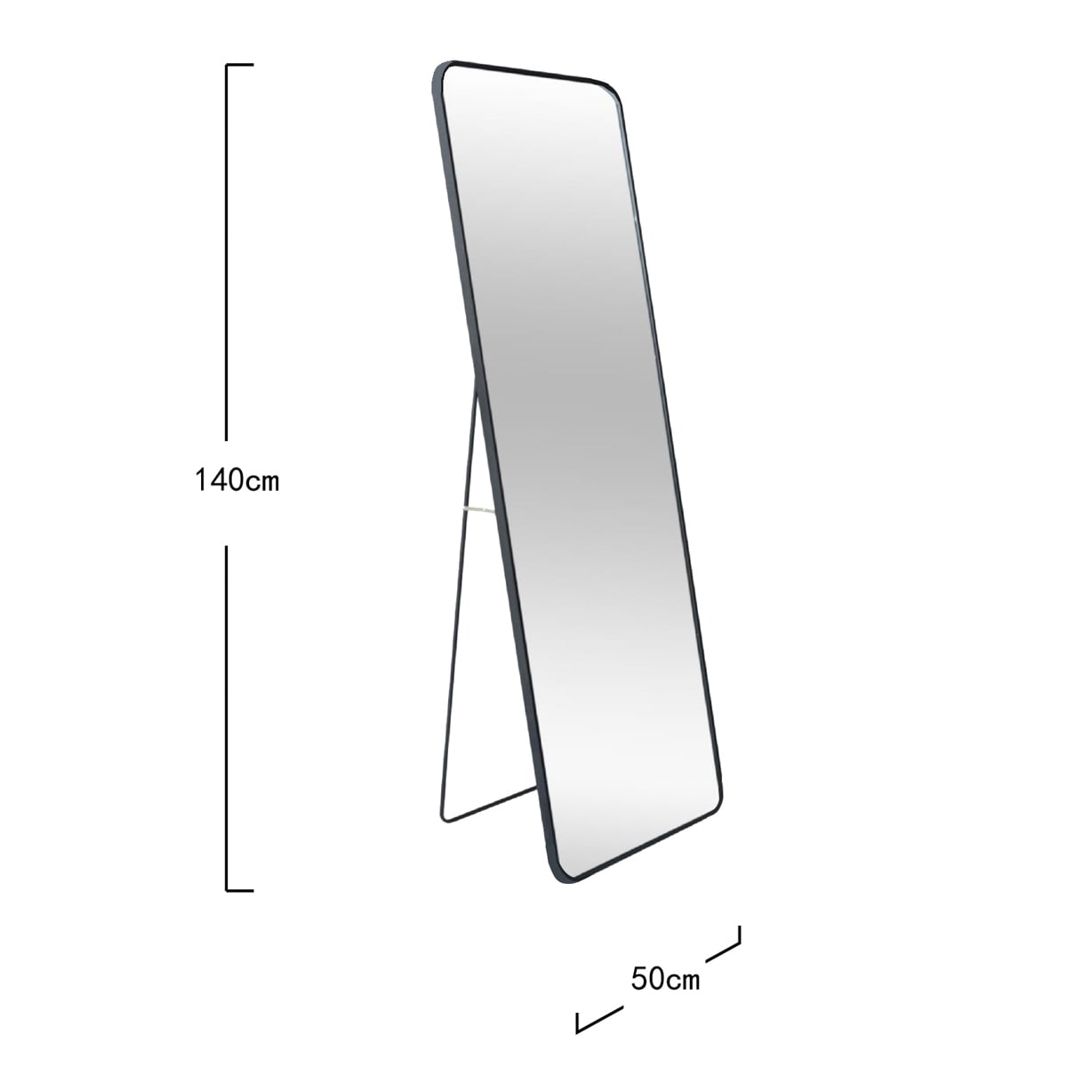 ELORA Standing Rectangular Black Mirror 50x140 cm