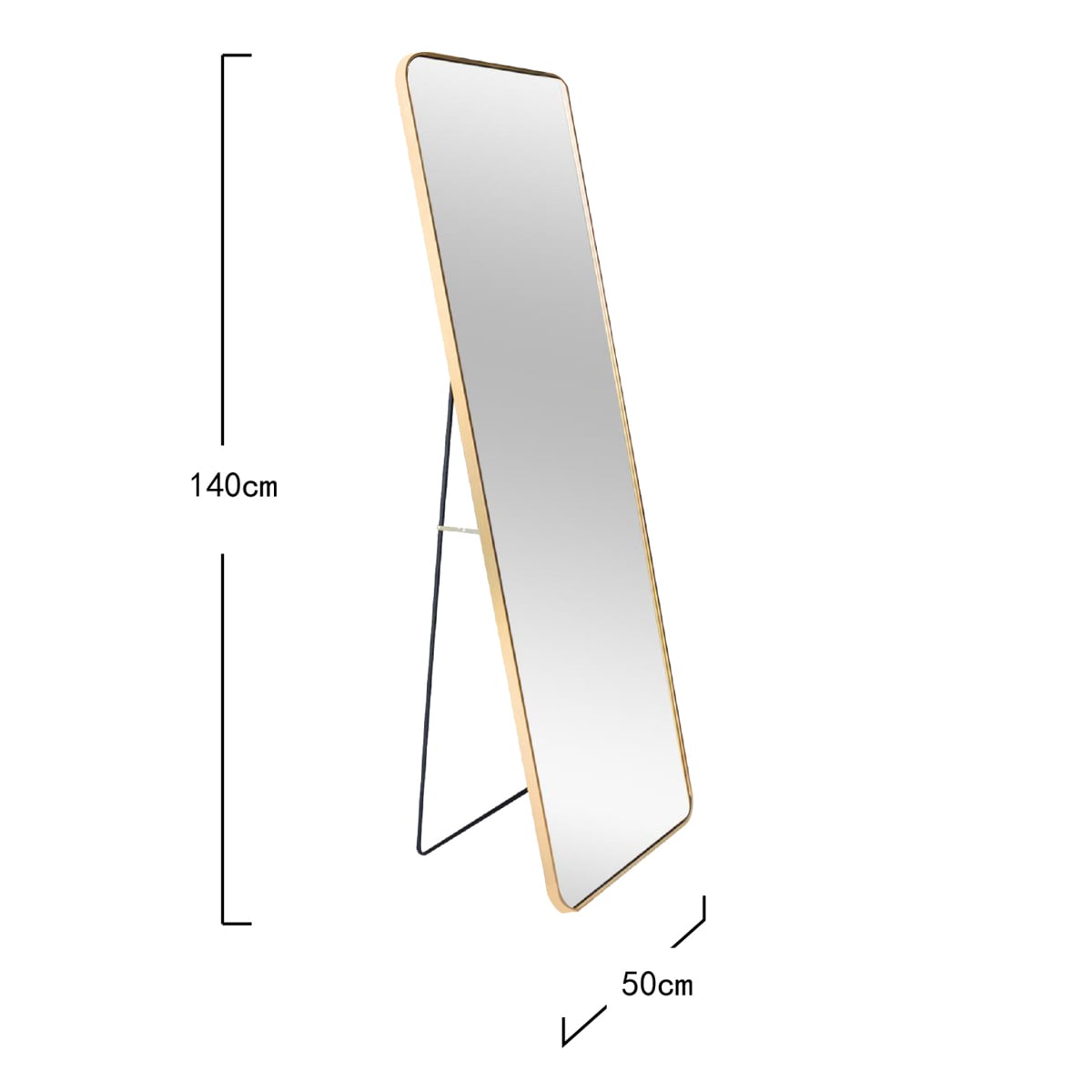 ELORA Standing Rectangular Gold Mirror 50x140 cm