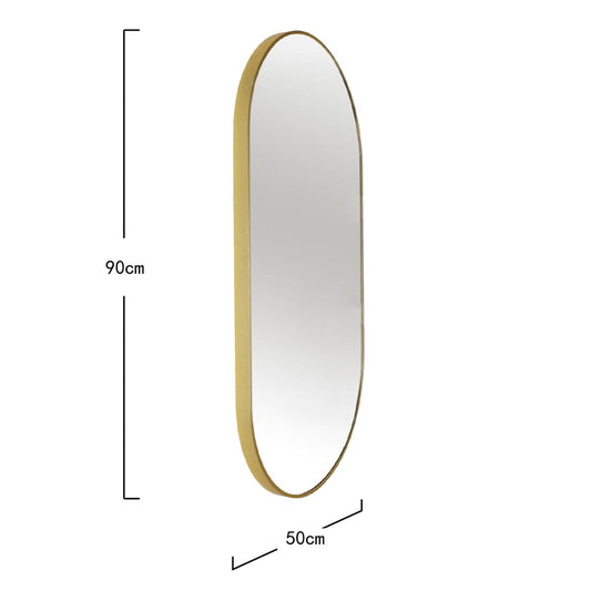 ELORA Hanging Oval Gold Mirror 50x90 cm