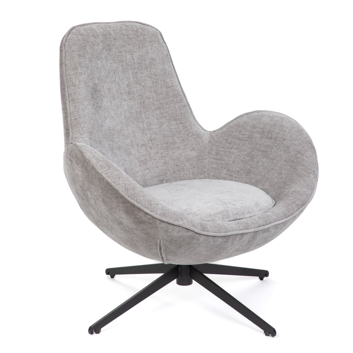 LUNAIRE armchair LUNAIRE Swivel Velour Grey Armchair 86x76x87 cm