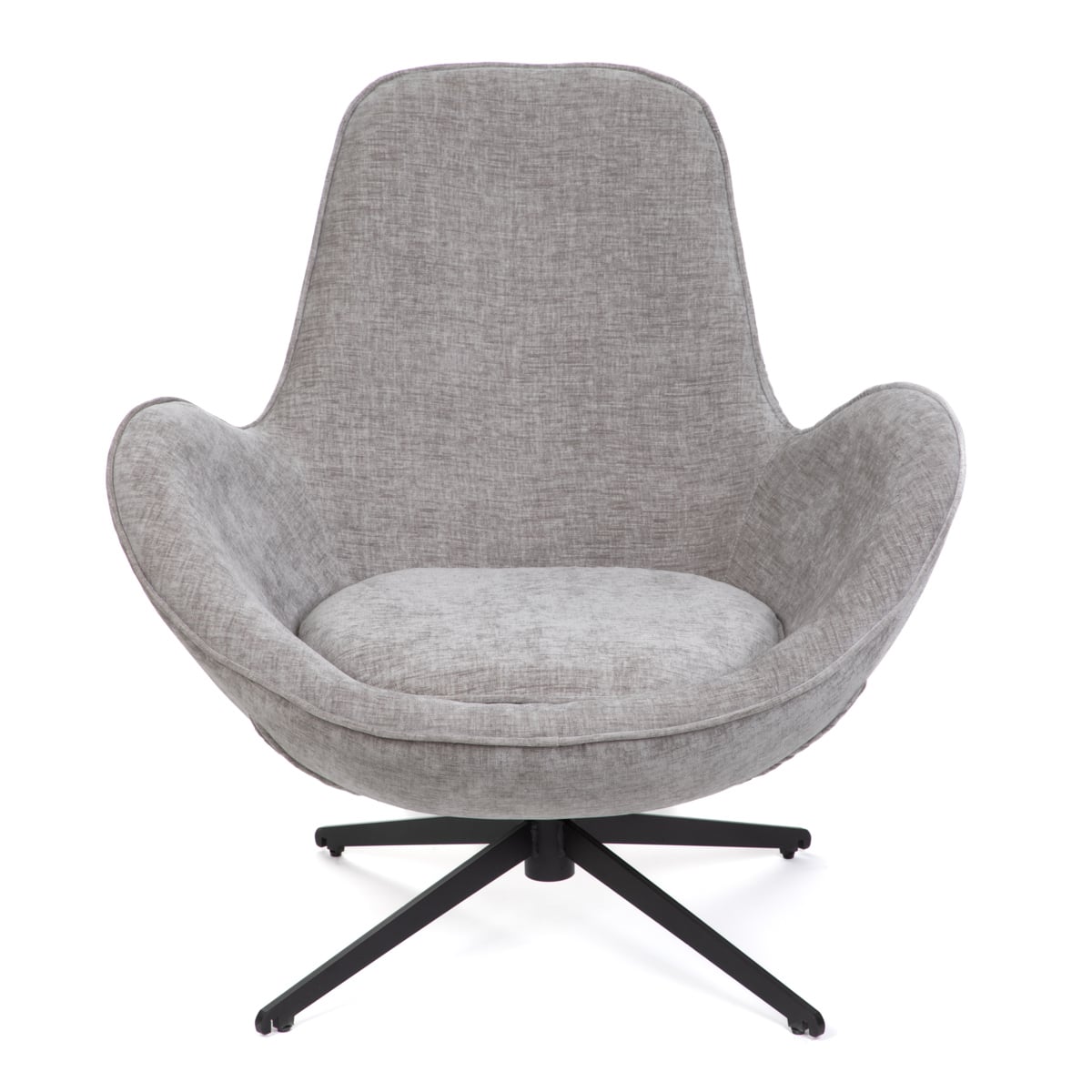 LUNAIRE armchair LUNAIRE Swivel Velour Grey Armchair 86x76x87 cm