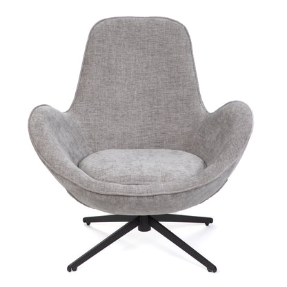 LUNAIRE armchair LUNAIRE Swivel Velour Grey Armchair 86x76x87 cm