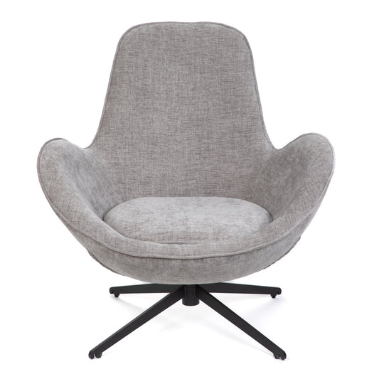 LUNAIRE armchair LUNAIRE Swivel Velour Grey Armchair 86x76x87 cm