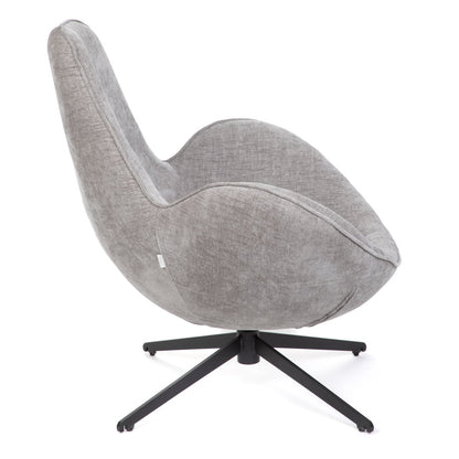 LUNAIRE armchair LUNAIRE Swivel Velour Grey Armchair 86x76x87 cm