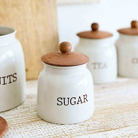 CONTI Sugar Container with Wooden Lid 19x14x19cm