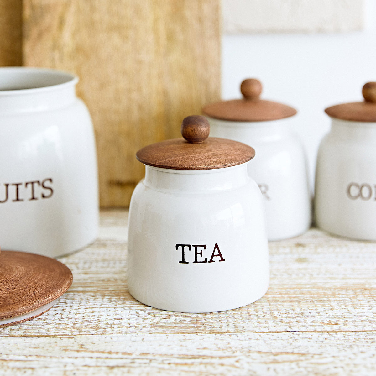 CONTI Tea Container with Wooden Lid 18.5x14x18.5 cm
