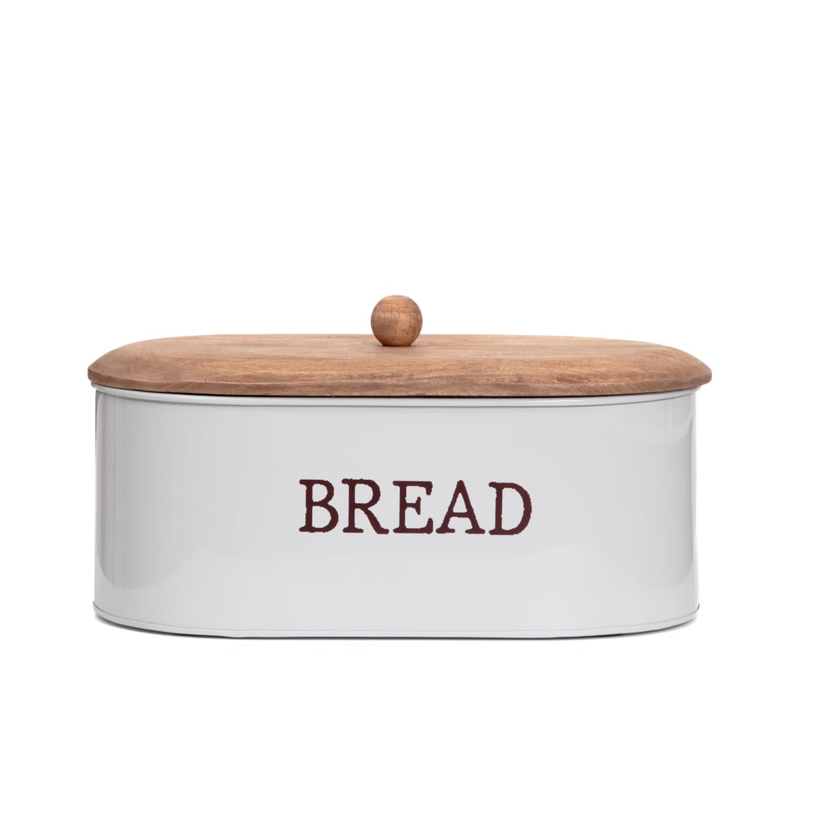 Conti Grey Breadbox with Wooden Lid 40x25x24 cm