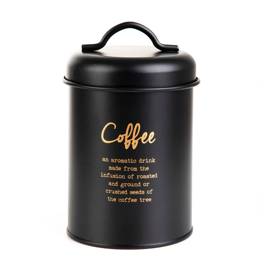 ESCILLE Coffee Container Black 14x10 cm Metal Storage