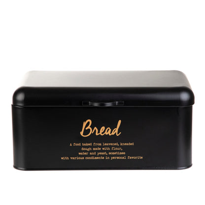 ESCILLE Metal Black Breadbox | Durable Stainless Steel Storage