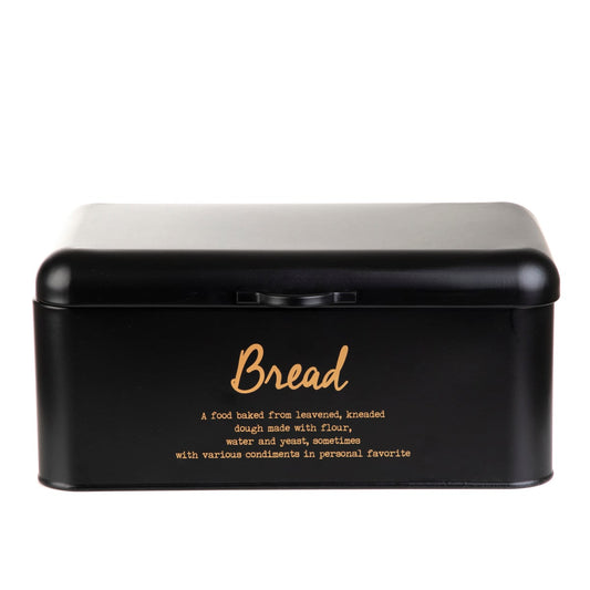 ESCILLE Metal Black Breadbox | Durable Stainless Steel Storage