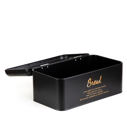 ESCILLE Metal Black Breadbox | Durable Stainless Steel Storage