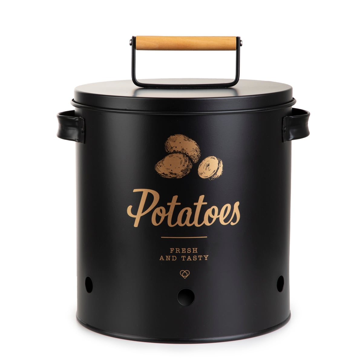 YENNIS Black Metal Potato Bin 11x23x24 cm